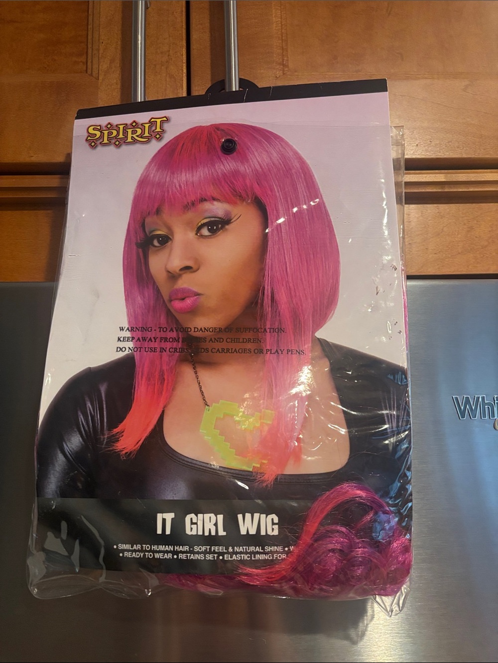 Spirit It Girl Wig - Hot Pink with Coral Tips